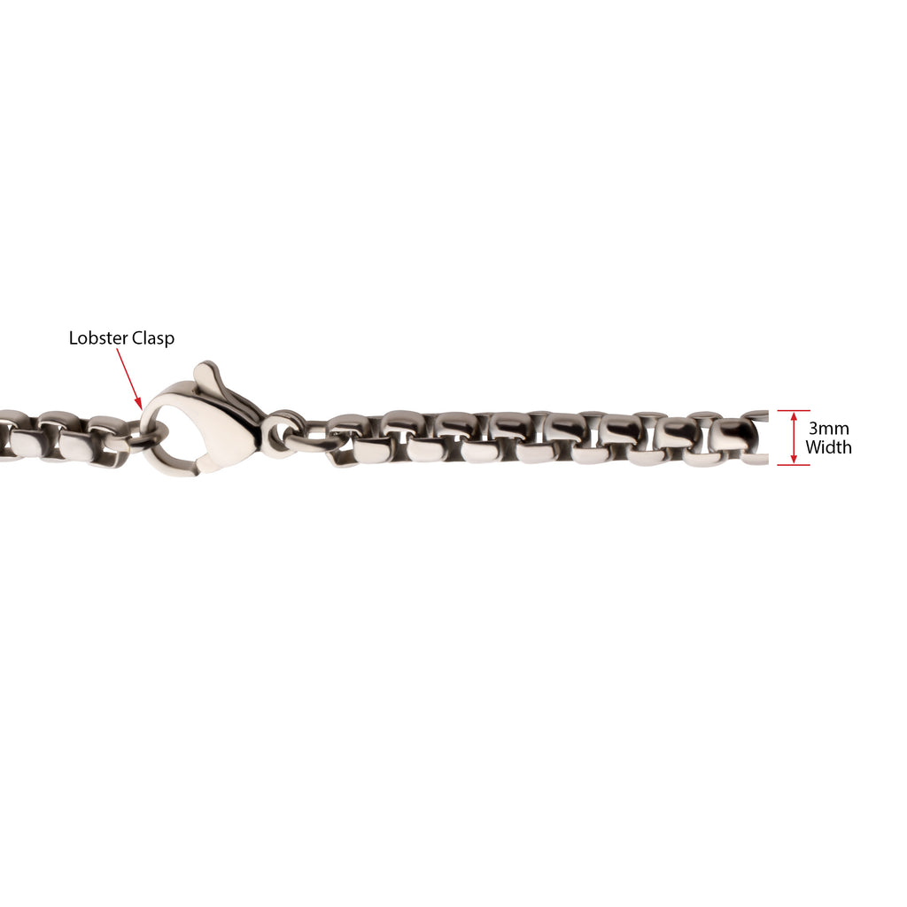 3mm Titanium Figaro Necklace
