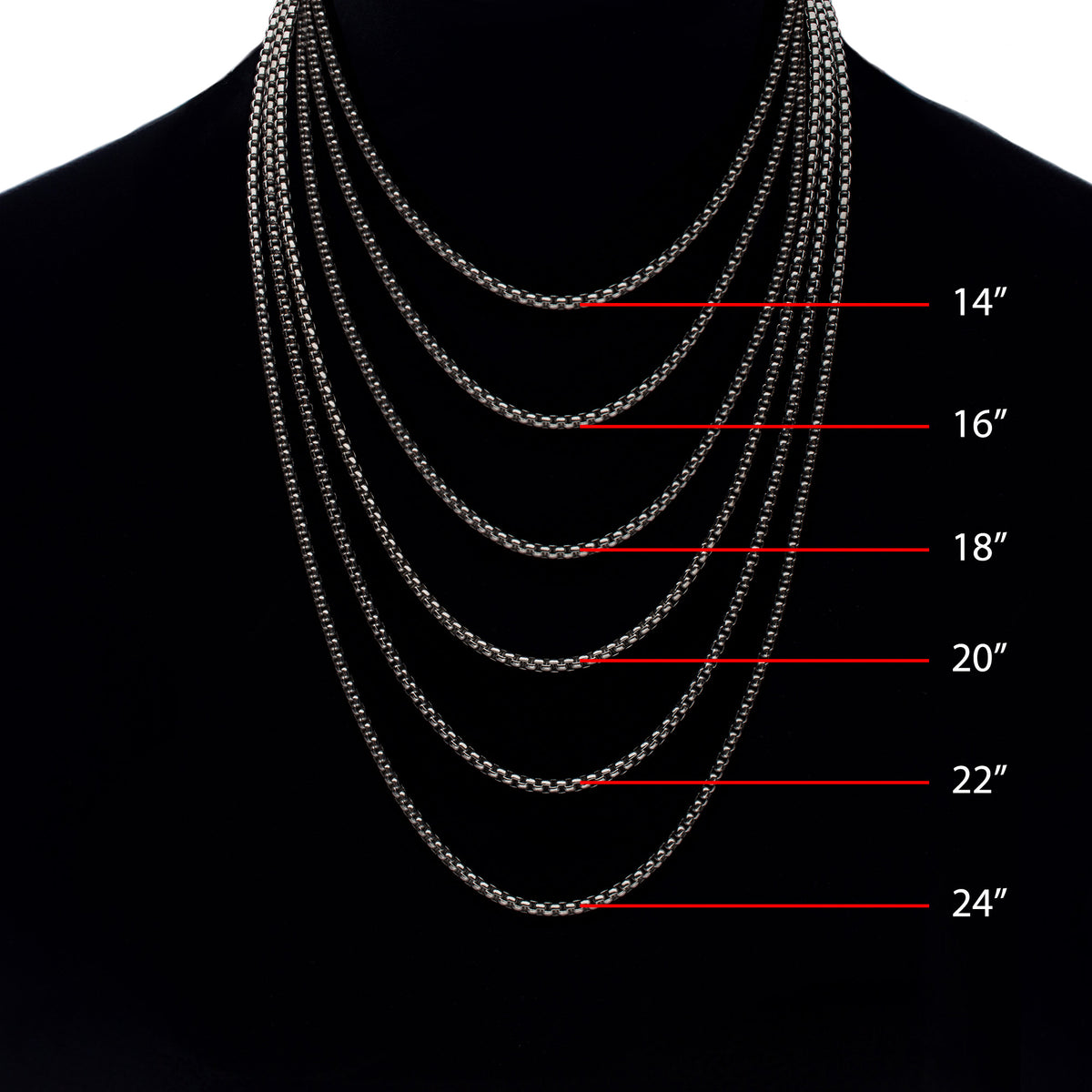 3mm Titanium Figaro Necklace